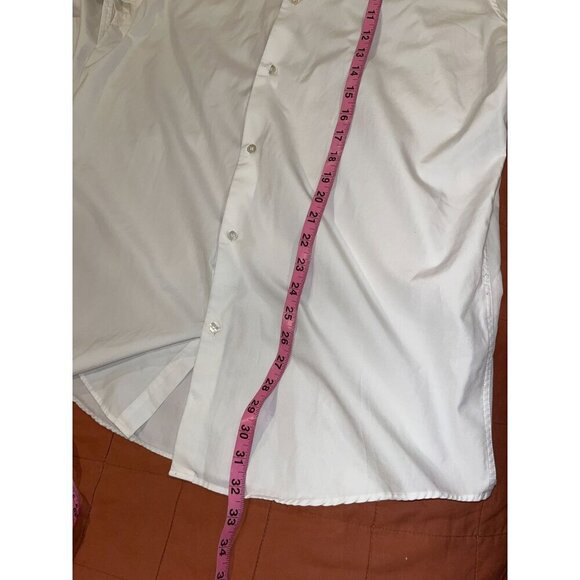 Paco Rabanne White Slim Fit Button-Up Long Sleeve Shirt Men's Size 17.5 - Picture 6 of 8